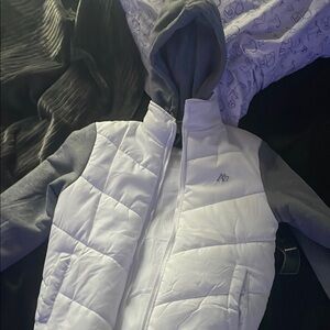 Aéropostale White and Gray Hooded Jacket